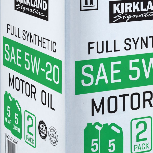 Kirkland Signature 5-Quart 0W20 & 5W20 Full Synthetic Motor Oil, 4-pack