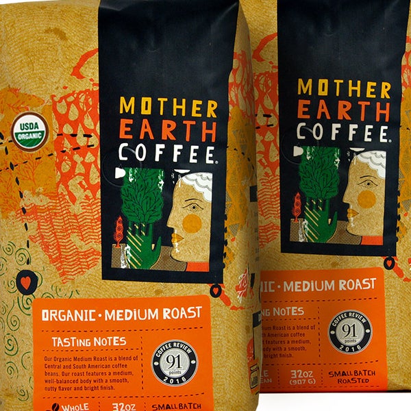 Mother Earth Organic Medium Roast Coffee 2 lb, 2-pack