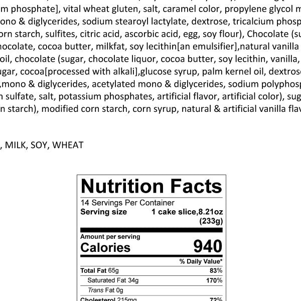 David’s Cookies Premier Chocolate Cake, 7.2 lbs (Serves 14)