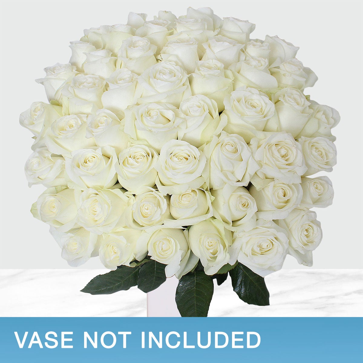 50-stem White Roses