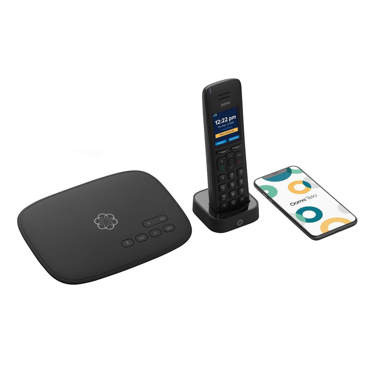 Ooma Telo Air 2 Wireless Wi-Fi Home Phone Service with 1 Cordless Handset