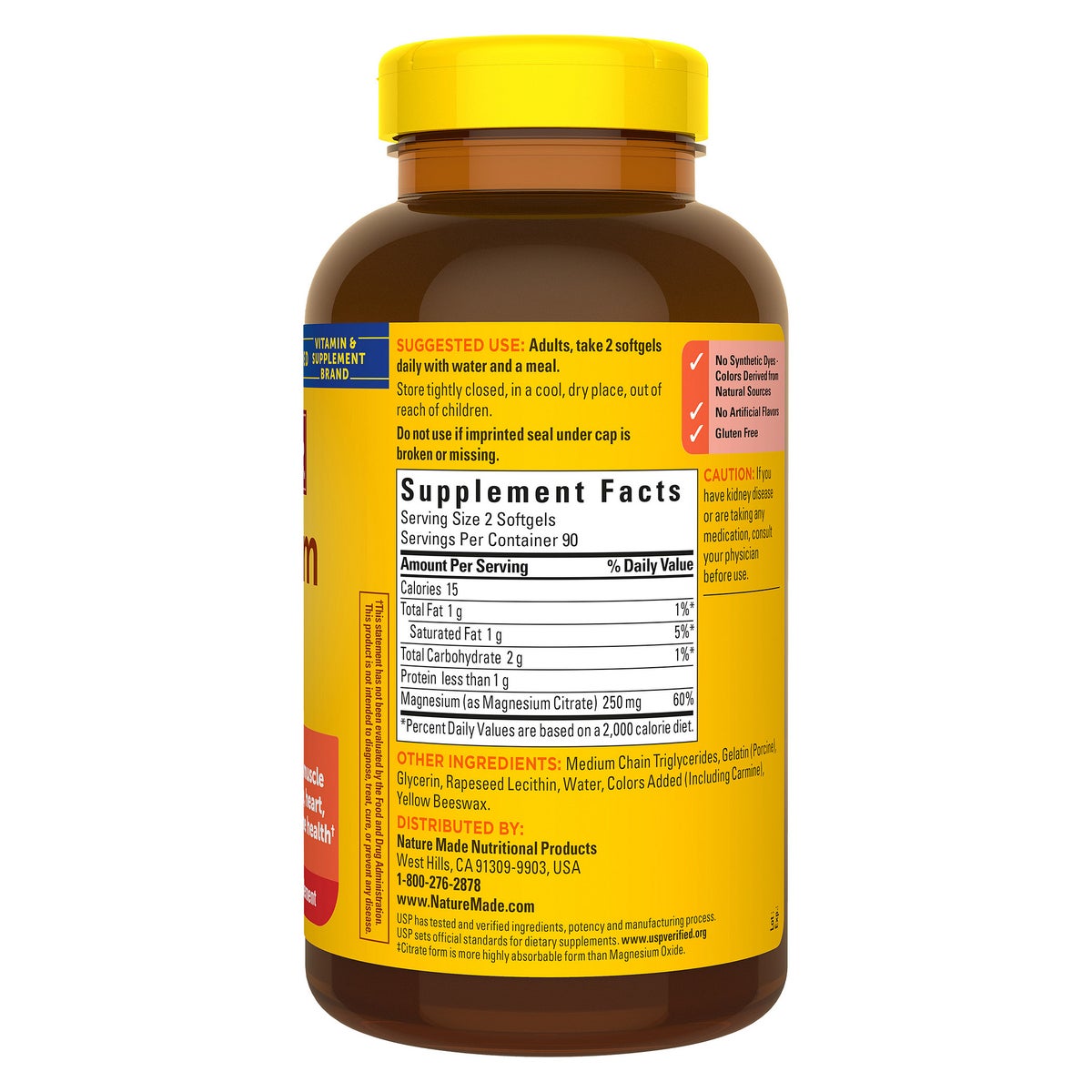 Nature Made Magnesium Citrate 250 mg., 180 Softgels