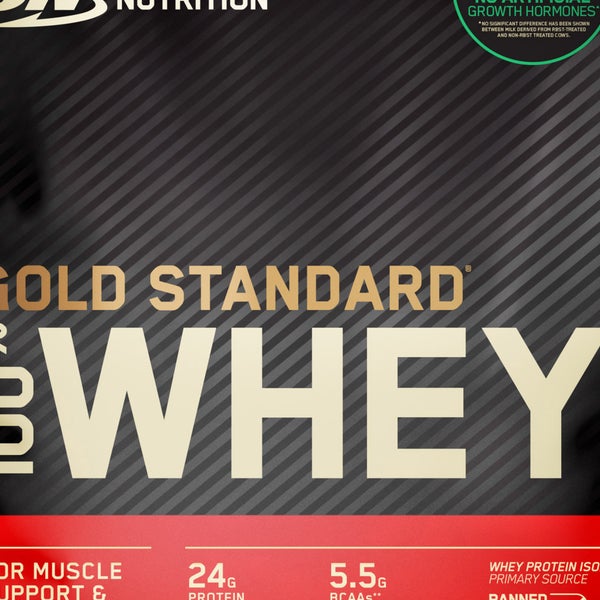 Optimum Nutrition Gold Standard 100% Whey Protein Powder, Vanilla Ice Cream, 5.47 lbs