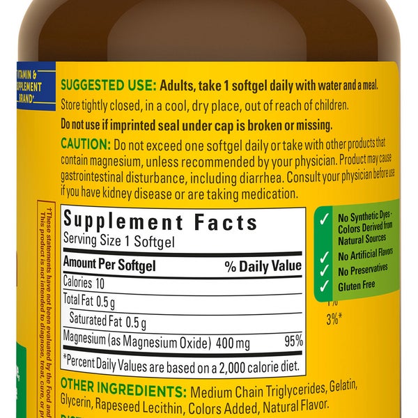 Nature Made Extra Strength Magnesium 400 mg., 180 Softgels