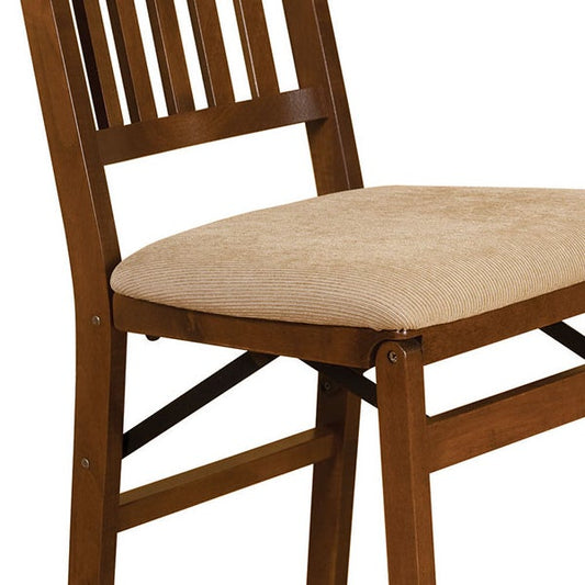 Stakmore Wood Upholstered Folding Chair, Fruitwood, 2-pack