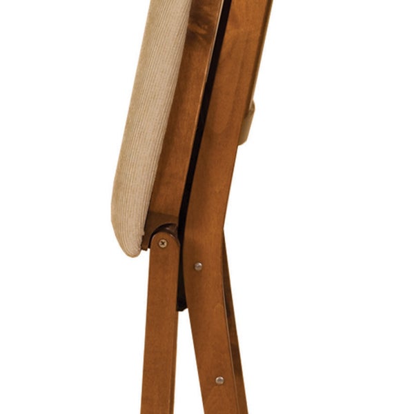 Stakmore Wood Upholstered Folding Chair, Fruitwood, 2-pack