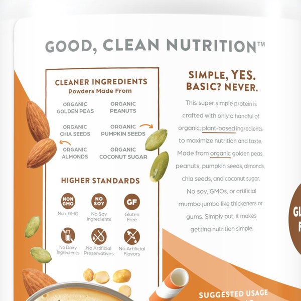 Orgain USDA Organic Simple Plant Protein Powder, Chocolate Peanut Butter Cup, 32.6 oz
