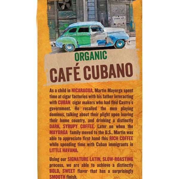 Mayorga Café Cubano Roast, USDA Organic, Dark Roast, Whole Bean Coffee, 2lb, 2-pack