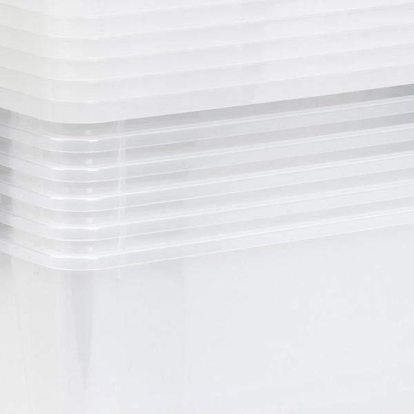 IRIS 45QT Clear Storage Bin with Buckles, 6-pack