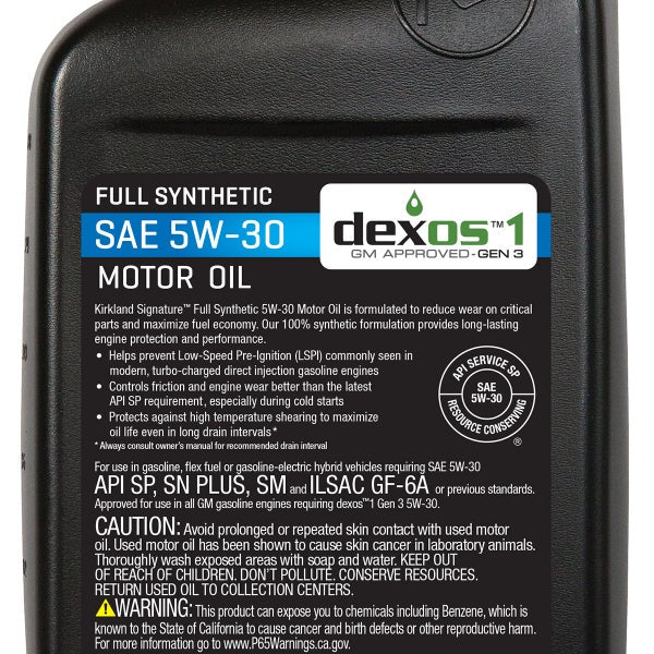 Kirkland Signature 1-Quart 0W20 & 5W30 Full Synthetic Motor Oil, 12-pack
