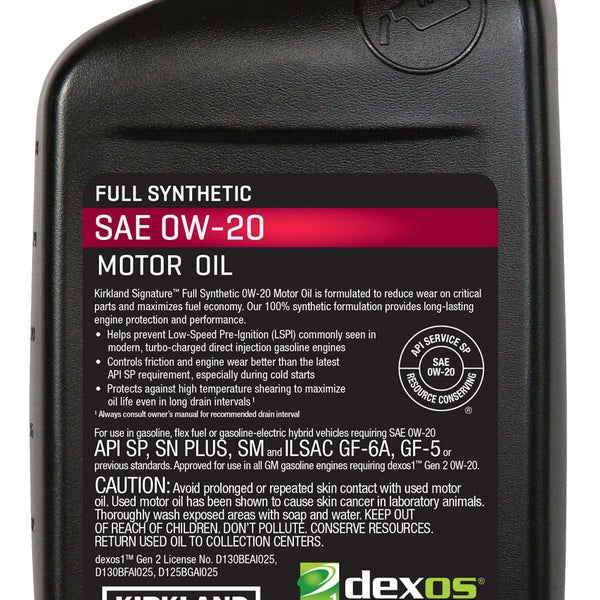 Kirkland Signature 1-Quart 0W20 & 5W30 Full Synthetic Motor Oil, 12-pack