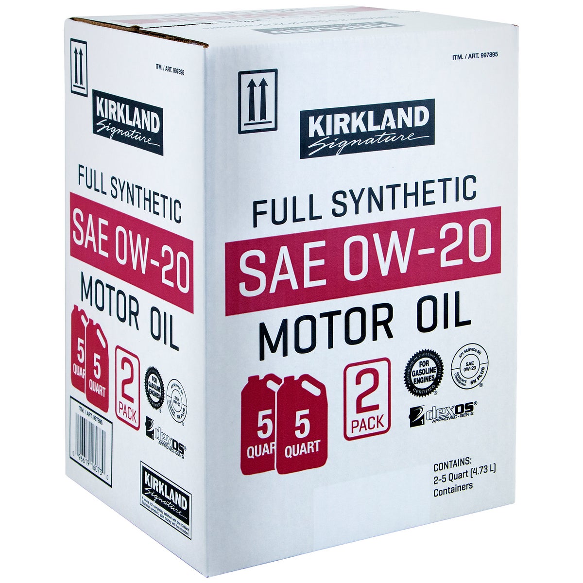 Kirkland Signature 5-Quart 0W20 & 5W30 Full Synthetic Motor Oil, 4-pack