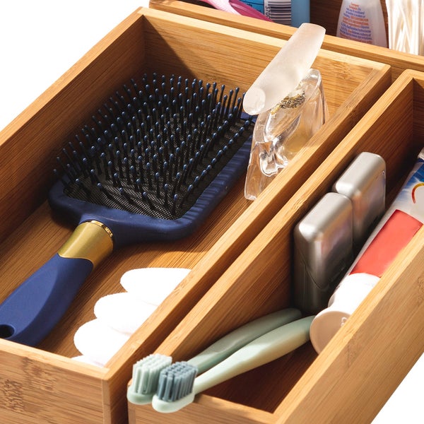 Seville Classics 10-piece Bamboo Storage Box Organizer Set