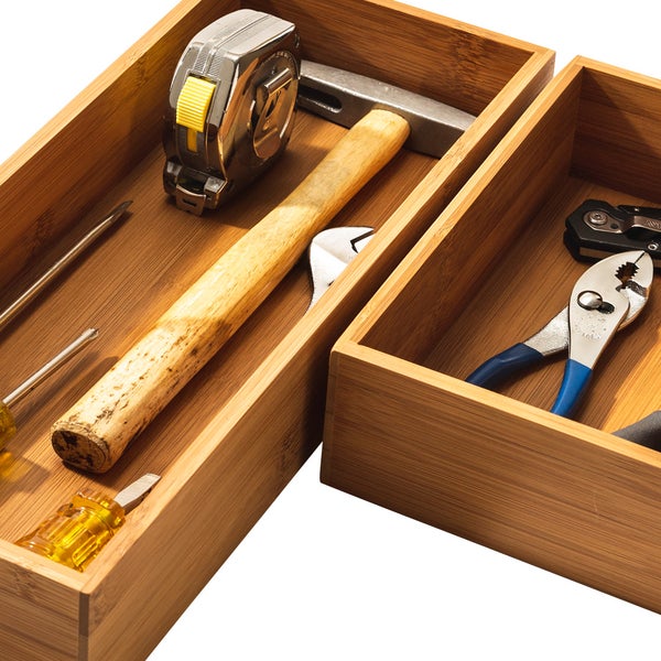 Seville Classics 10-piece Bamboo Storage Box Organizer Set