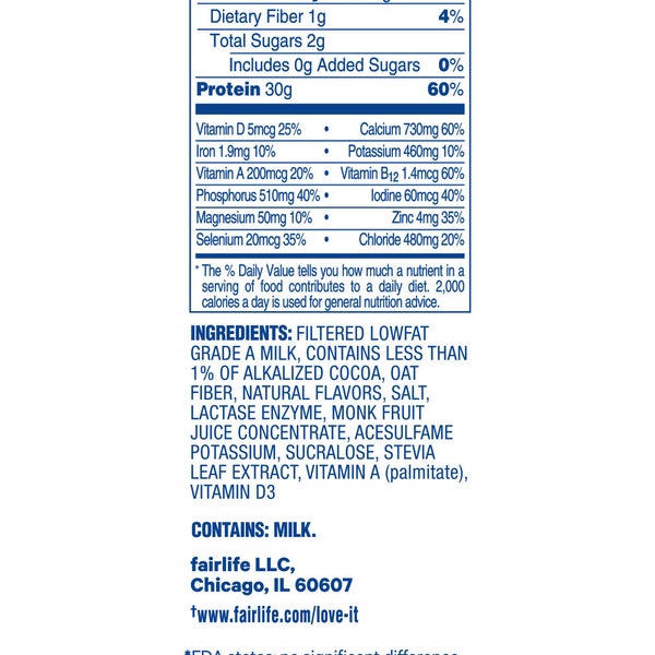 Fairlife Nutrition Plan, 30g Protein Shake, Chocolate, 11.5 fl oz, 18-pack