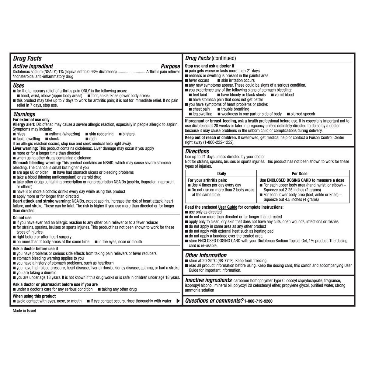 Kirkland Signature Arthritis Pain Relief Gel, Diclofenac Sodium Topical Gel 1%, 15.87 Ounces