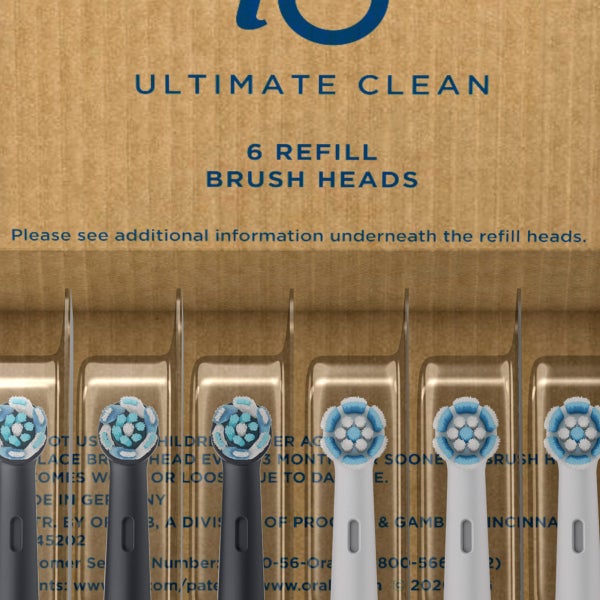 Oral-B iO Series Ultimate Clean Replacement Electric Toothbrush Heads, 6-count