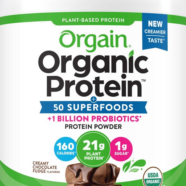 Orgain Organic Protein and Superfoods Plant Based Protein Powder, Creamy Chocolate Fudge, 2.64 lbs