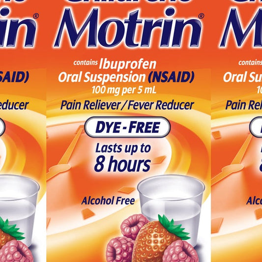Children's Motrin Dye-Free Berry Flavor Suspension, Fever Reducer & Pain Relief, 12 fl oz