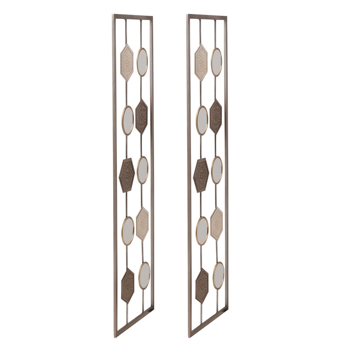 Elements Set of 2 Metal Geometric Wall Décor Panels
