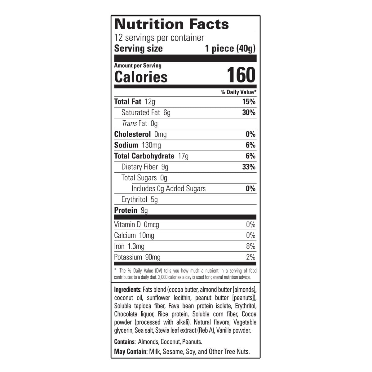 No Sugar Keto Bar Chocolate Mint (12-count) 2-pack