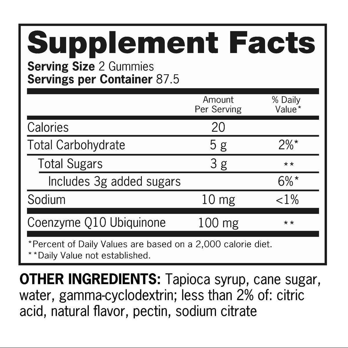 Qunol CoQ10 100 mg., 175 Gummies
