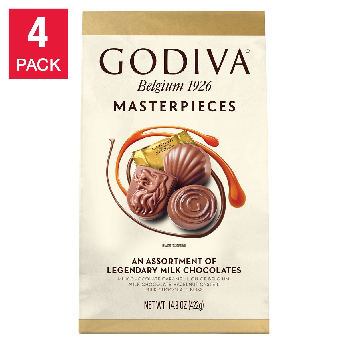 Godiva Masterpieces Assortment of Legendary Milk Chocolate 14.9 oz 4-Pack