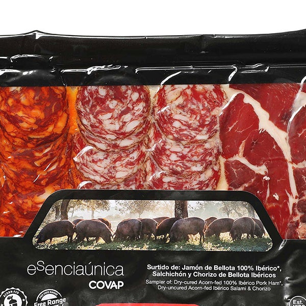 Sampler: Dry-Cured Acorn-Fed 100% Iberico Pork Ham and Salami and Chorizo, 4.5 oz, 3-pack