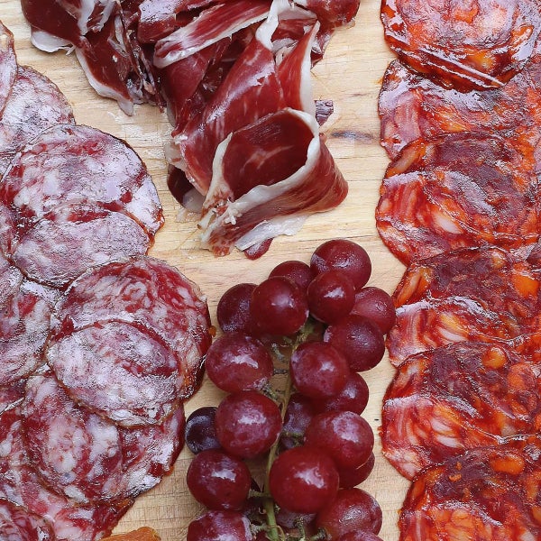 Sampler: Dry-Cured Acorn-Fed 100% Iberico Pork Ham and Salami and Chorizo, 4.5 oz, 3-pack