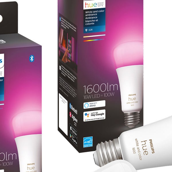 Philips Hue 100W White and Color Ambiance A21 LED Bulbs 2-pack