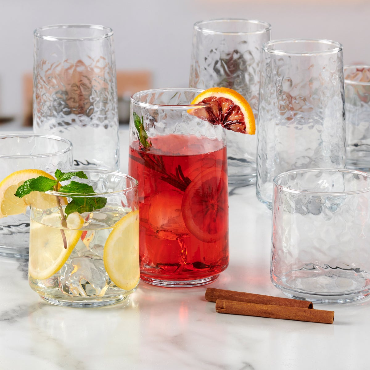 Anchor Hocking Hammered Drinkware Set, 16-piece