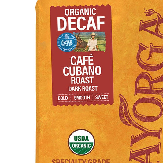 Mayorga Decaf Café Cubano Roast, USDA Organic, Dark Roast, Whole Bean Coffee, 2lb, 2-pack