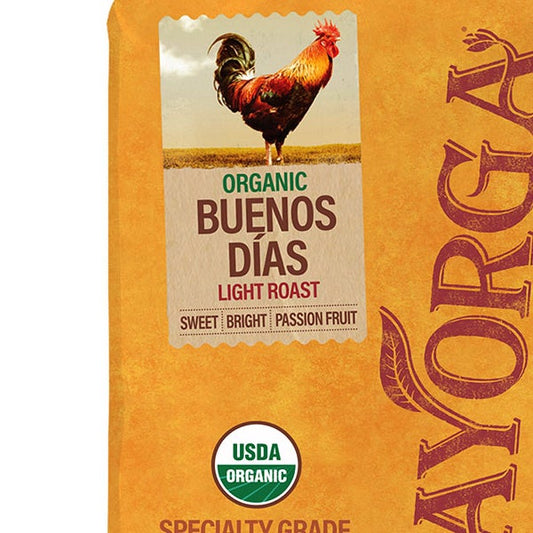 Mayorga Buenos Días, USDA Organic, Light Roast, Whole Bean Coffee, 2lb, 2-pack