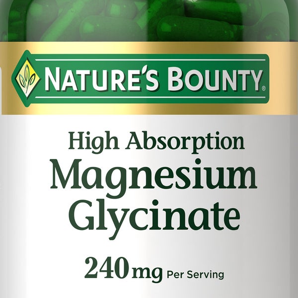 Nature's Bounty Magnesium Glycinate 240 mg, 180 Capsules