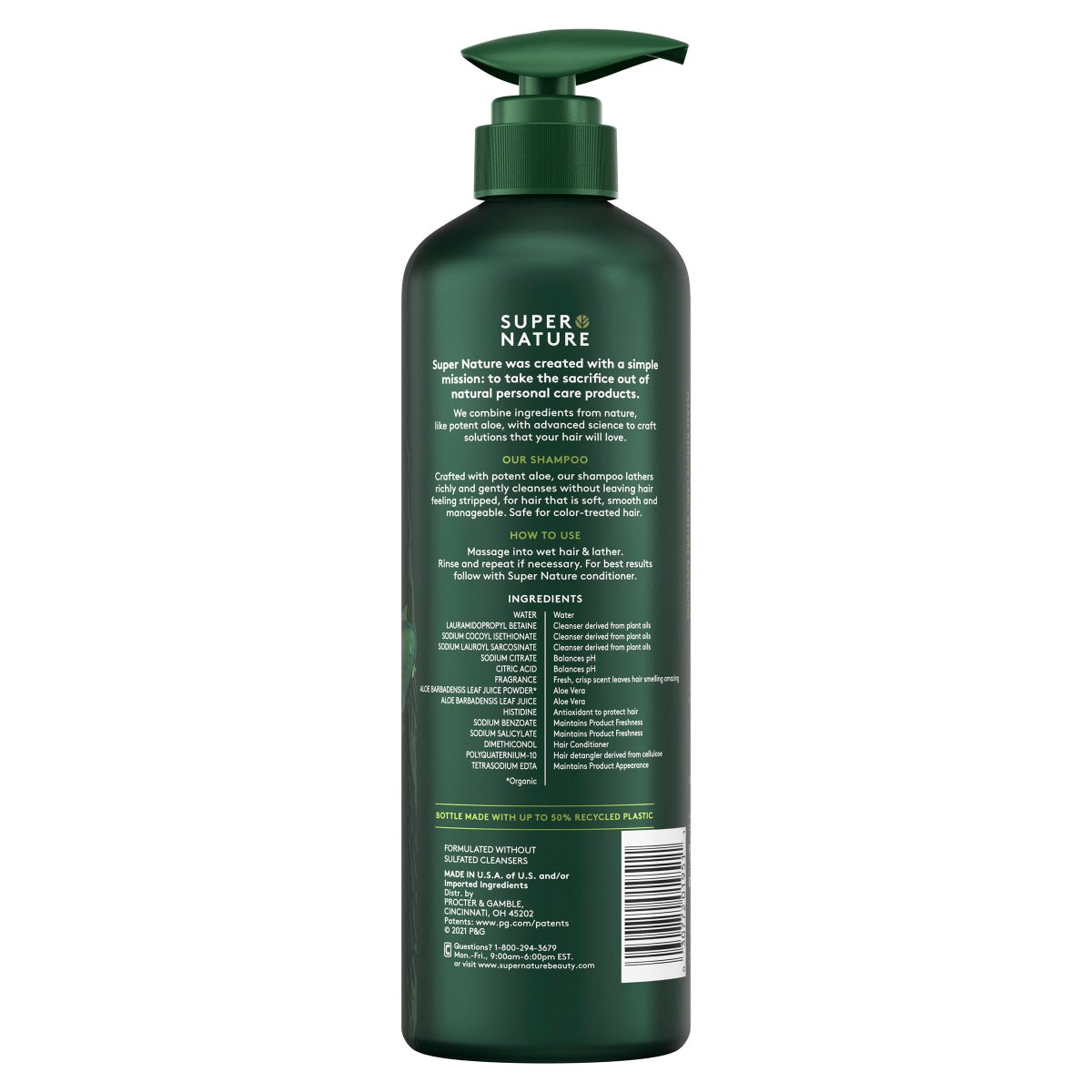 Super Nature Potent Aloe Gentle Moisture Shampoo, 30 fl oz