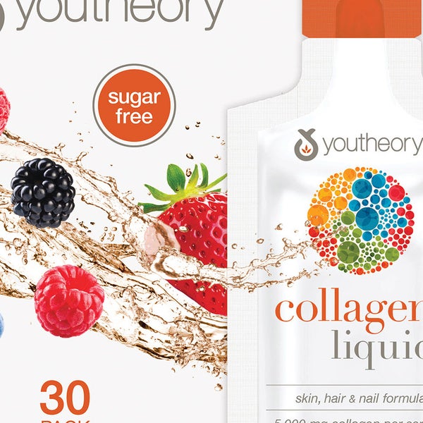 youtheory Collagen Liquid, Berry Flavor, 30 Packets
