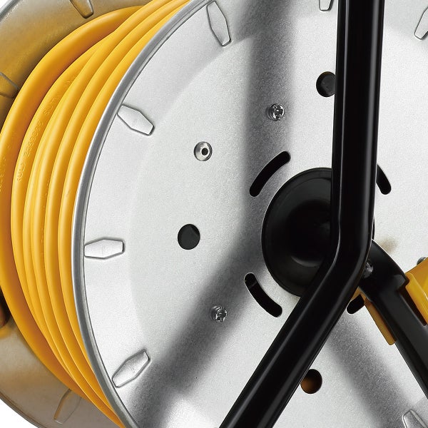 Link2Home Professional Grade Metal Cord Reel 50ft 12AWG Extension Cord