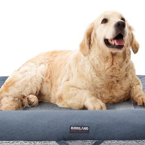 Kirkland Signature Square Plush Tufted Napper Pet Bed, Slate Gray