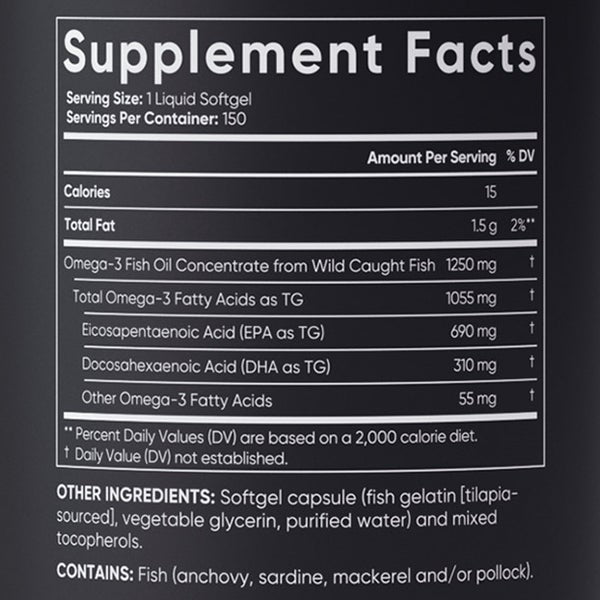 Sports Research Triple Strength Omega-3 Fish Oil, 150 Fish Softgels