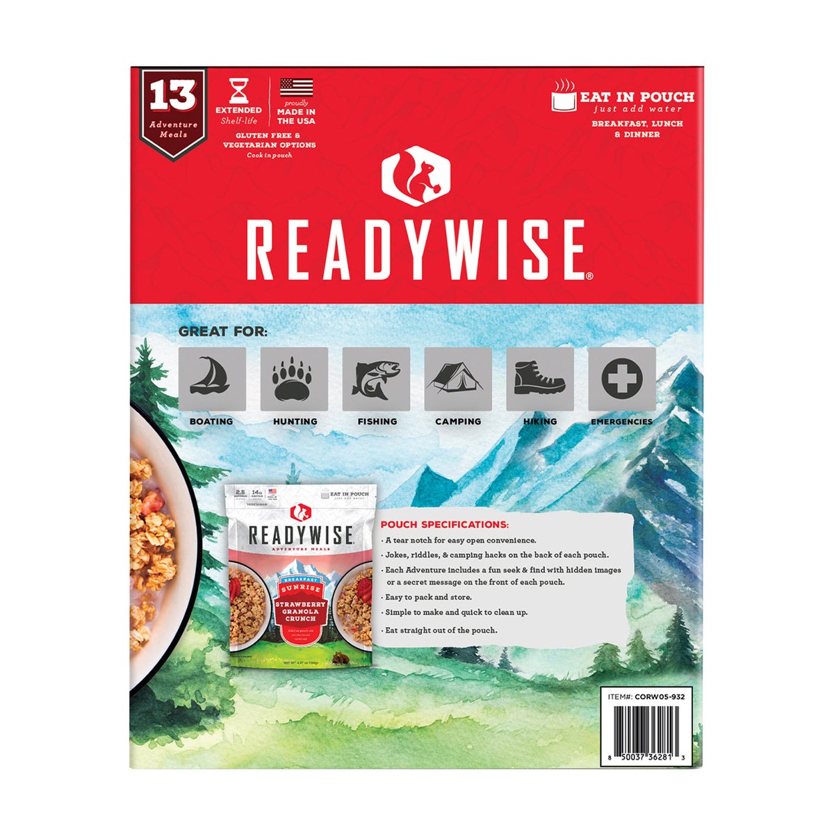 ReadyWise Adventure 13 Packable Meal Kit (32.5 Total Servings)