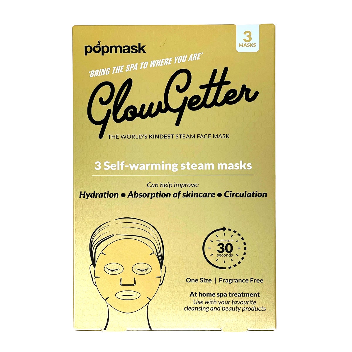 Popmask GlowGetter Steam Face Mask, 9 Masks