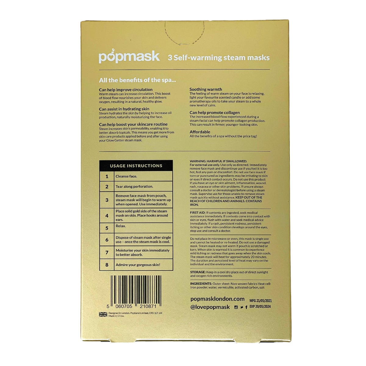 Popmask GlowGetter Steam Face Mask, 9 Masks