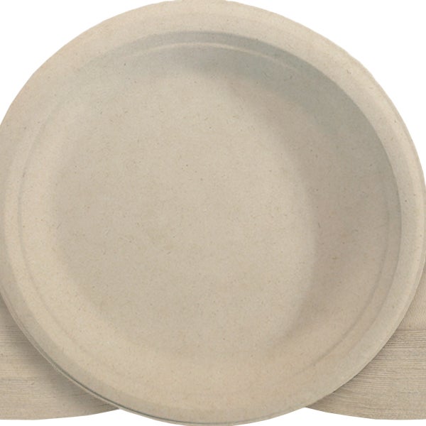 Eco Raj 9-inch Compostable Bagasse Plate, 500-count