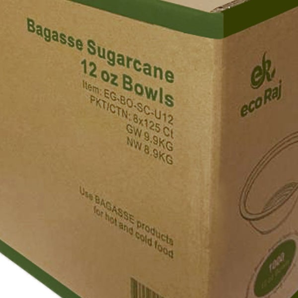 Eco Raj 12 oz Compostable Bagasse Bowl, 1000-count