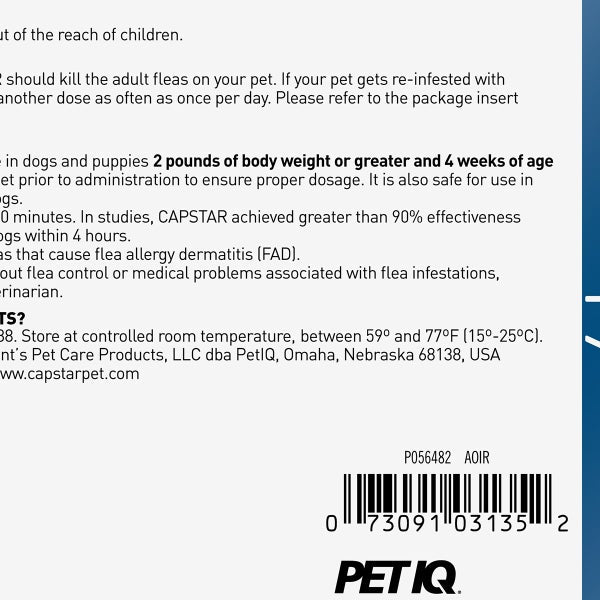 Capstar Oral Flea Tablets for Dogs 2-25 lbs, 6-count Tablets, 2-pack