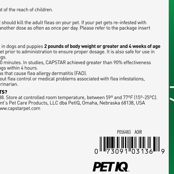 Capstar Oral Flea Tablets for Dogs Over 25 lbs, 6-count Tablets, 2-pack