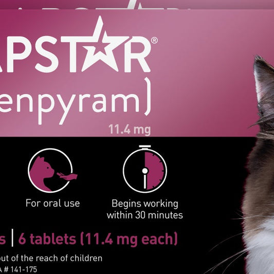 Capstar Oral Flea Tablets for Cats 2-25 lbs, 6-count Tablets, 2-pack