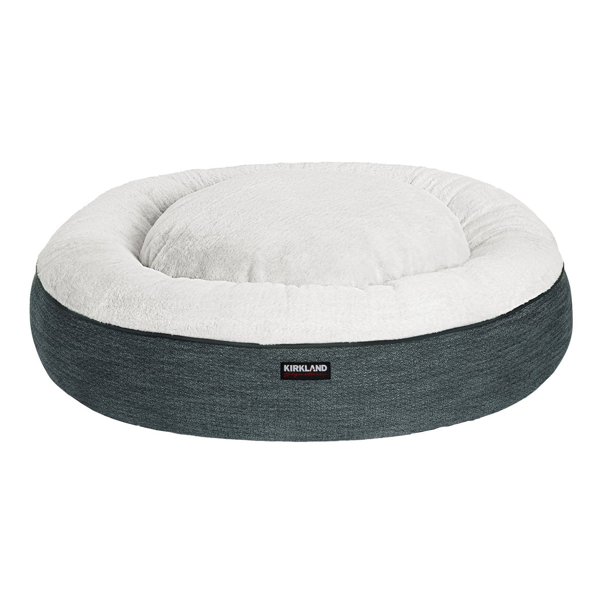Kirkland Signature 40” Round Nest Pet Bed, Black Birdseye