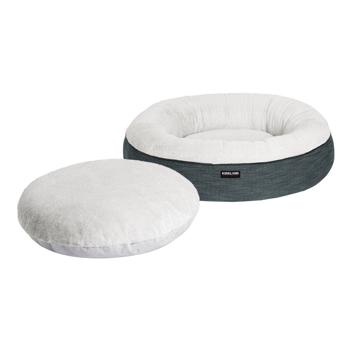 Kirkland Signature 40” Round Nest Pet Bed, Black Birdseye