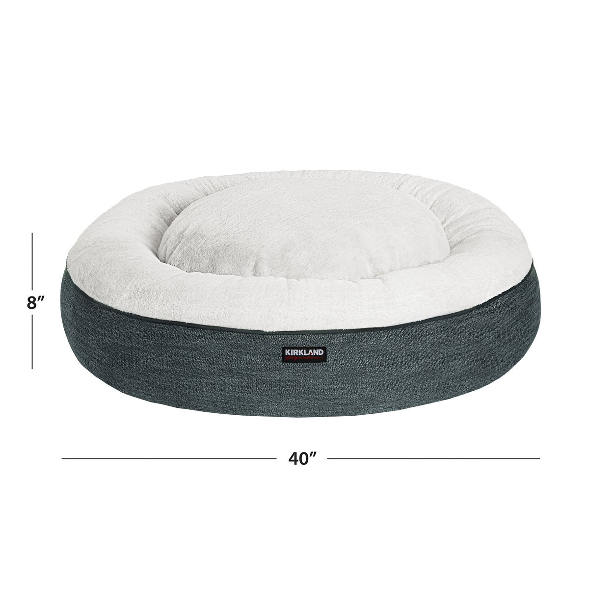 Kirkland Signature 40” Round Nest Pet Bed, Black Birdseye